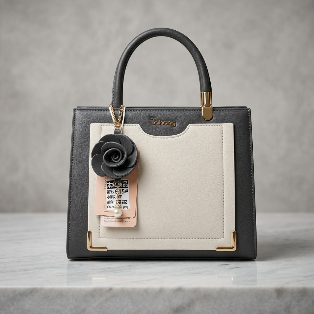 Women Rosé Luxe Floral Handbag