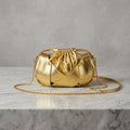 Metallic Ruched Pouch Crossbody Bag | Evening Clutch Purse
