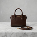 Classic Structured Leatherette Satchel Bag