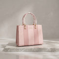 Structured Canvas & Leatherette Executive Tote Bag