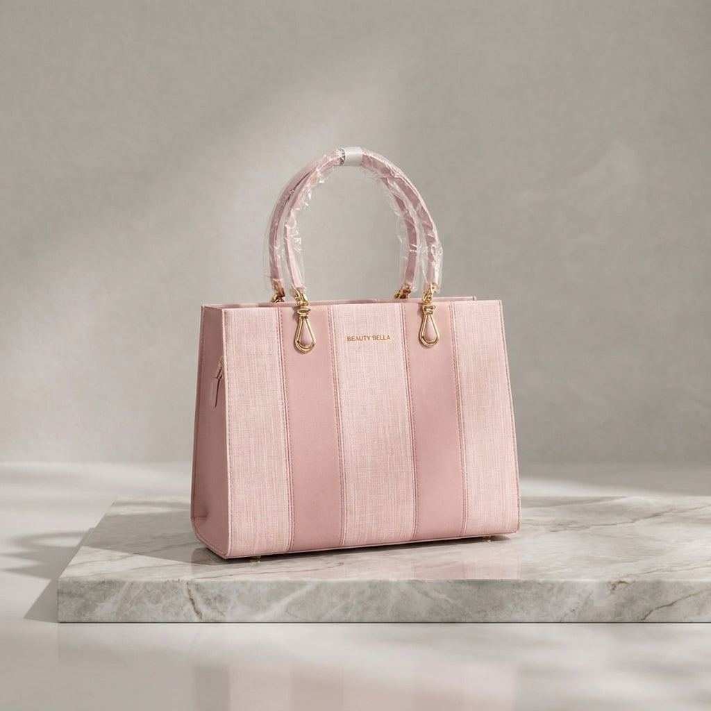 Structured Canvas & Leatherette Executive Tote Bag