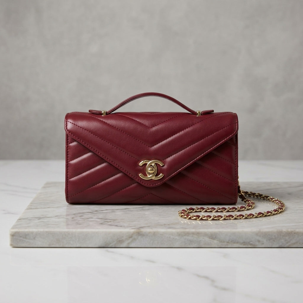 Quilted Envelope Chain Wallet & Clutch Bag
