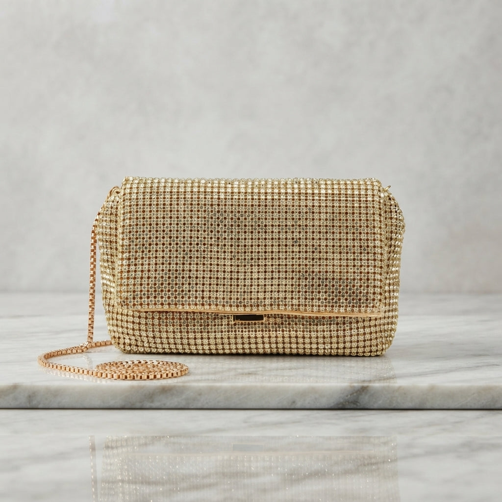 Dazzling Full-Rhinestone Evening Clutch Box Bag