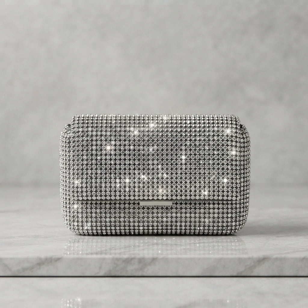 Dazzling Full-Rhinestone Evening Clutch Box Bag