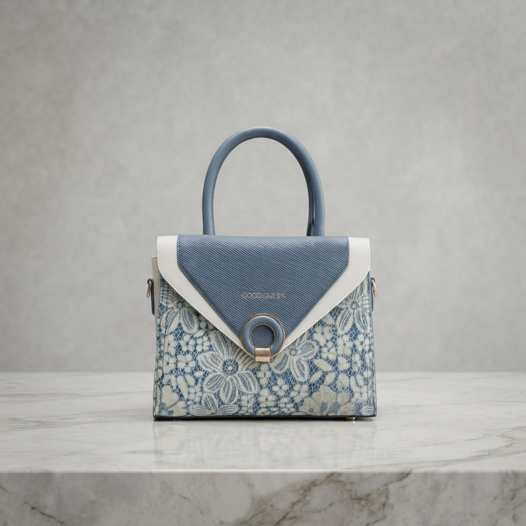 Coco Queen Floral Lace Envelope Flap Handbag with Ring Clasp