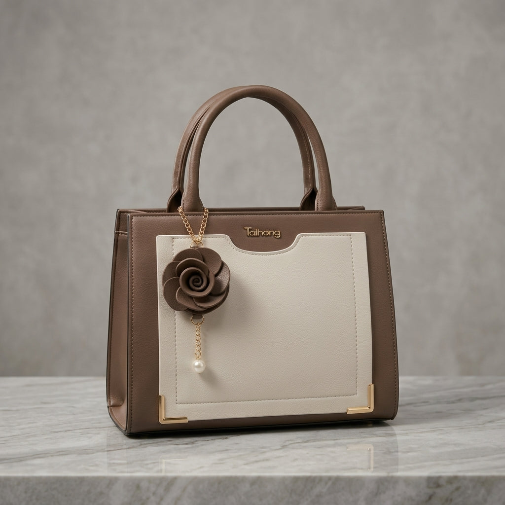 Women Rosé Luxe Floral Handbag