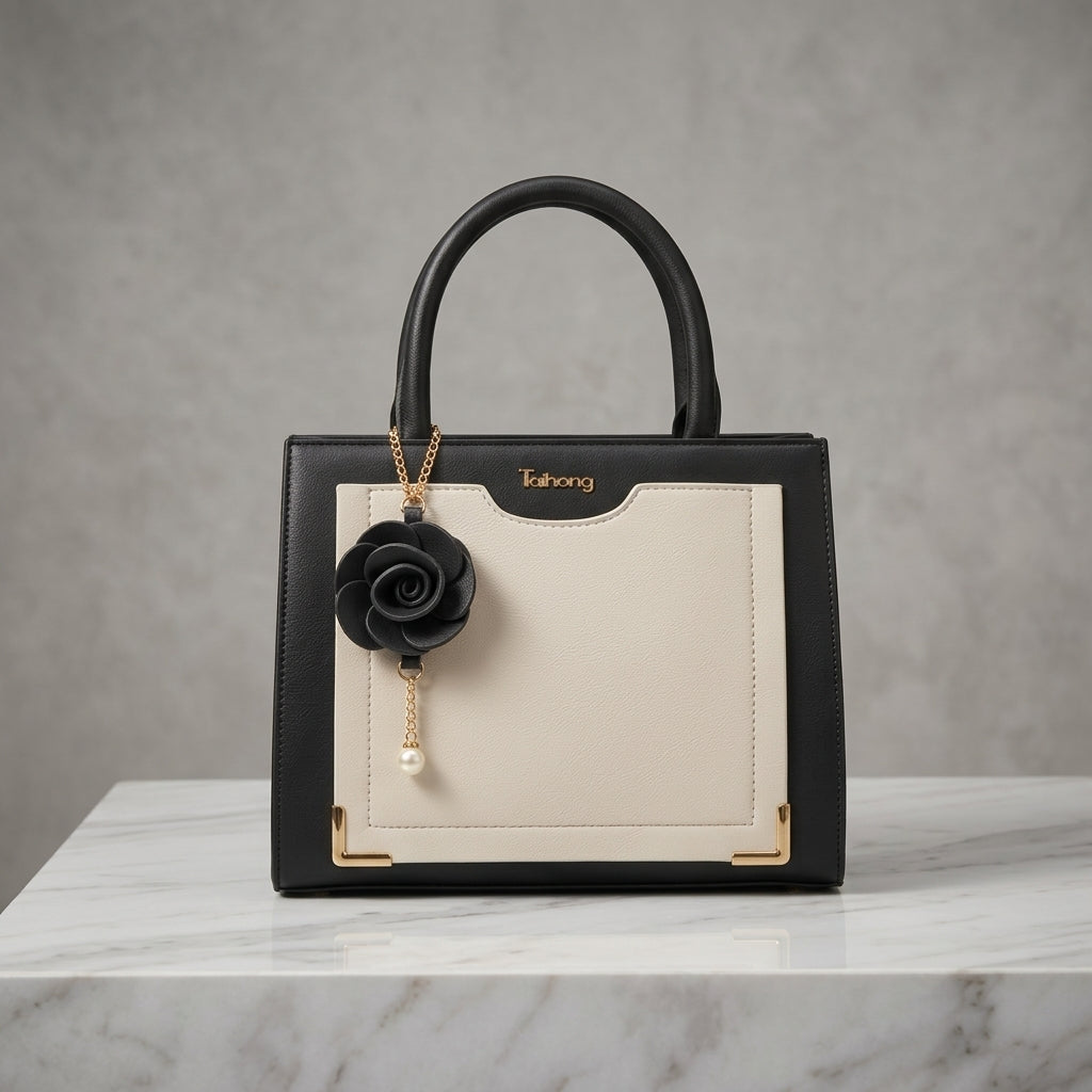 Women Rosé Luxe Floral Handbag