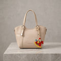 Dual-Tone Leatherette Structured Tote Bag