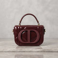 Quilted Glossy Flap Bag with Statement CD Hardware Emblem