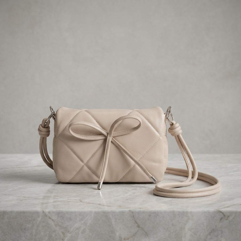 Bella Bow Quilted Crossbody Bag