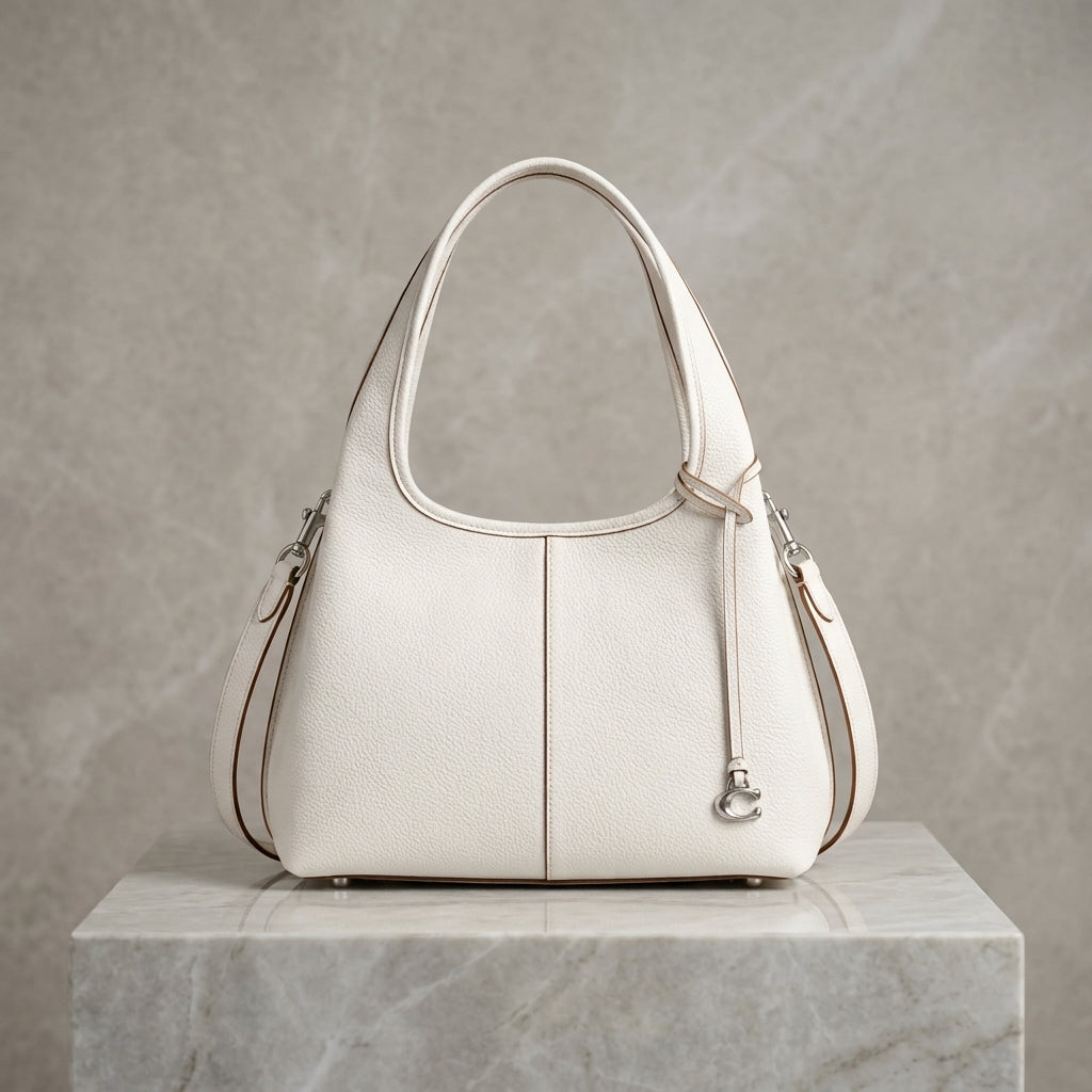 Pebbled Leatherette Hobo Bag | Curved Shoulder Tote Purse