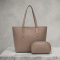 Elegant Leatherette Executive Tote Bag with Matching Cosmetic Pouch