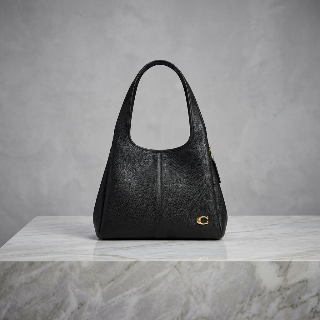 Pebbled Leatherette Hobo Bag | Curved Shoulder Tote Purse