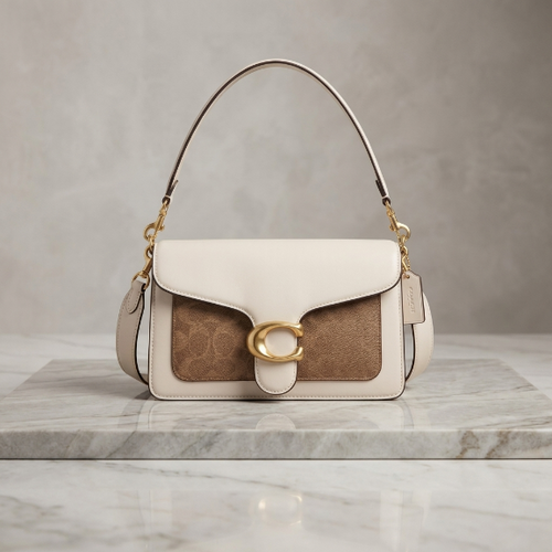 Classic Cognac Monogram Shoulder Bag with Gold Hardware