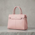 Elegant Blush Pink Leather Top Handle Satchel Bag